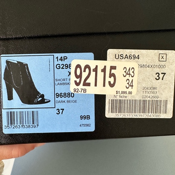 CHANEL slip on, open toed booties with silver chain accent. Like new! - Picture 3 of 4